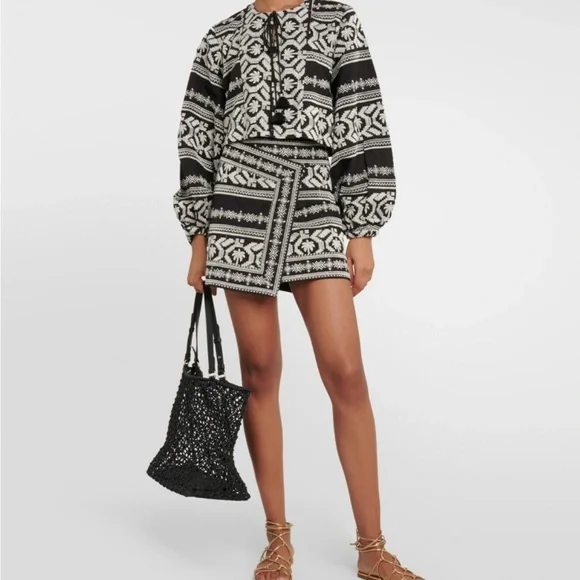 JOHANNA ORTIZ - Chaski Embroidered Voile Mini Skirt